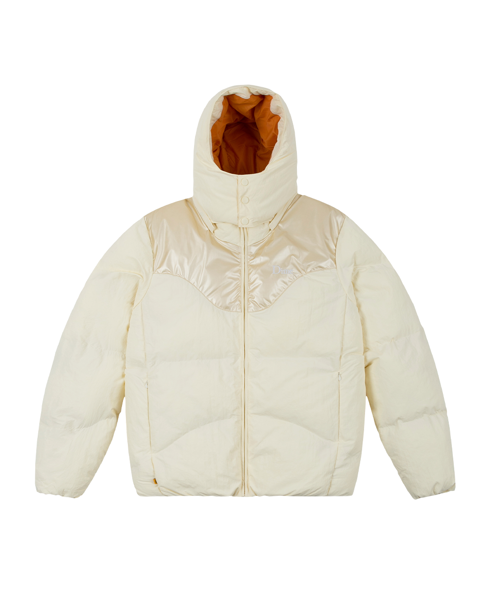 Contrast Puffer Jacket White
