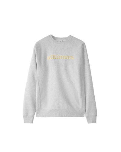 Stamped Embroidered Crew Grey