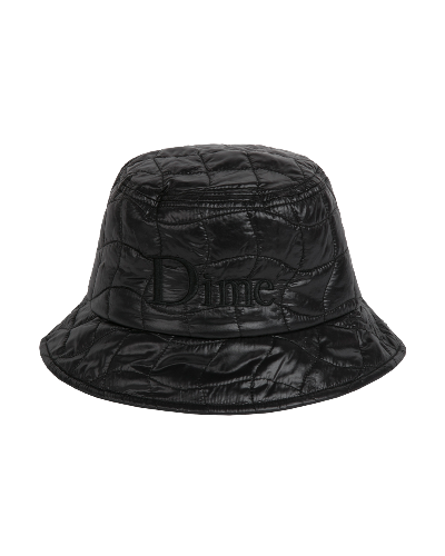Quilted Outline Bucket Hat Black